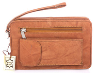 Men's brown leather hand pouch Bag Street