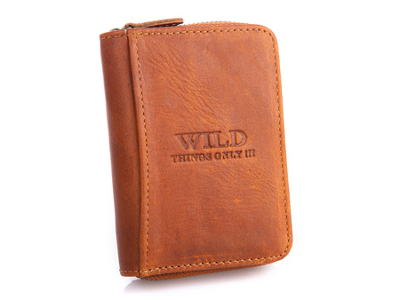 Men's small wallet with zipper WILD Thing's Only light brown Brown ...