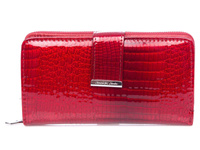 Große rote Lackleder-Damenbrieftasche von Jennifer Jones 5280