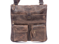 Wild Tiger Vintage Posttasche aus braunem Leder