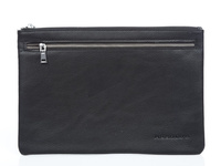 Elegancka męska saszetka na dokumenty cienka czarna 29x20x1 cm