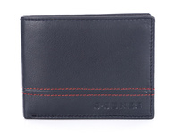 J Jones Marineblaues Portemonnaie für Männer mit rotem Faden