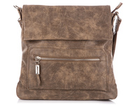 Braune Damenposttasche mit Klappe Tasche Street
