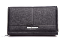 Damenbrieftasche aus weichem und glattem Naturleder schwarz Jennifer Jones