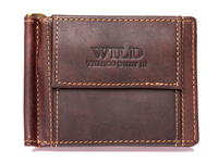 Herren Leder Brieftasche dunkelbraun WILD