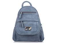 Urbaner Damenrucksack aus weichem Ökoleder blau Jennifer Jones