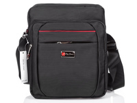 Tasche Street Schwarze Herrentasche mit rotem Gurt