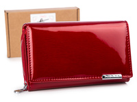 Lackierte Damengeldbörse groß rot metallic Jennifer Jones