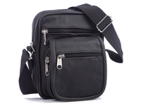 Herrentasche aus echtem Leder schwarz SERGEJ