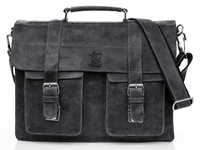 Große Männertasche aus Leder für die Arbeit graphit SERGEJ