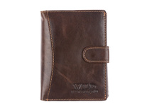 Klassische Herrenbörse aus Leder mit vertikalem Verschluss, dunkelbraun