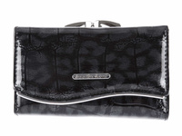 Jennifer Jones Women's lackierte Brieftasche mit Lametta schwarz mit Cents