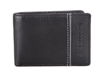 J Jones Small Herrengeldbörse schwarz mit grauem Band