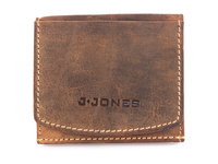 J Jones men's brown wallet with "hell"