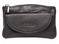 Black leather key case in soft natural leather Bag Street 