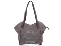 J Jones Large grey women's hand bag canvas with leather
