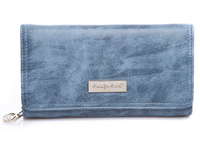 Large blue Jennifer Jones women's ecological leather wallet