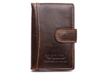 Men's dark brown leather business card holder Wild