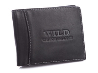 Classic men's leather wallet black WILD