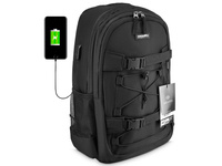 Black urban backpack with USB port Zagatto