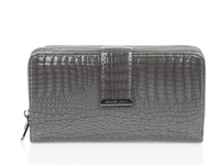 Jennifer Jones Large grey lacquered women's wallet