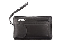 Men's leather handbag black single compartment Bag Street