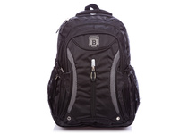 Bag Street Capacious 3 compartment black backpack 