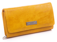 Large yellow women's ecological leather wallet from Jennifer Jones