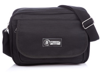 Bellugio Black men's horizontal medium shoulder bag