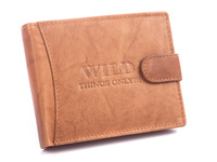 Men's leather clasp wallet brown WILD