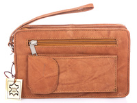 Men's brown leather hand pouch Bag Street
