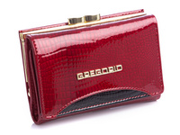 GREGORIO Red and black lacquered ladies' wallet with earworm