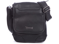 Bellugio Black ecological leather men's shoulder bag