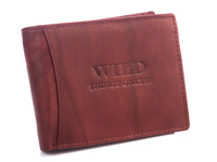 Men's leather wallet horizontal dark brown WILD Things Only
