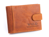 Men's leather card case light brown WILD Thing's Only