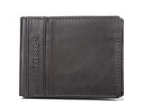 Black leather men's bifold wallet by J Jones