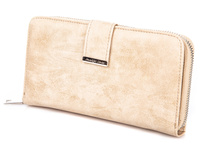 Large ecru leather women's wallet from Jennifer Jones
