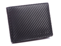 Thin horizontal men's wallet black carbon pattern J JONES RFID