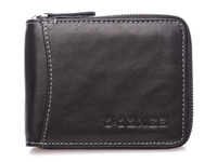 J Jones Medium men's all-around zippered wallet black