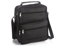 Vertical men's leather shoulder bag large SERGEJ