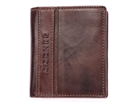 J Jones men's dark brown vertical RFID wallet