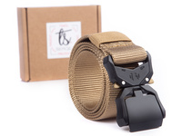 Military trouser belt for men beige SERGEJ DRAGON 