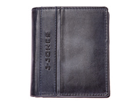 Men's vertical leather wallet navy blue J Jones RFID