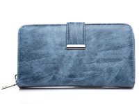 Large women's blue ecological leather wallet by Jennifer Jones