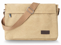 Men's A4 canvas shoulder bag beige ZAGATTO