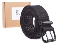 Men's double trouser belt black SERGEJ ARNOLD