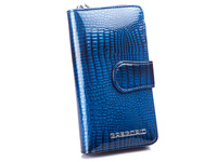GREGORIO Large blue lacquered ladies wallet