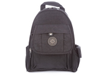 Bag Street Lightweight fabric backpack black with crepe