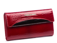 Large women's red and black lacquered wallet GREGORIO
