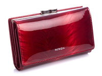 PATRIZIA Red lacquered women's wallet with RFID earworm